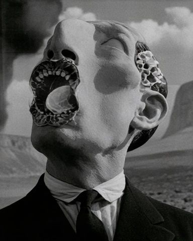 Surreal Headscape Black-White Poster. poster detail