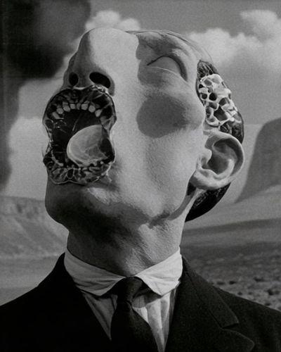 Surreal Headscape Black-White Poster.