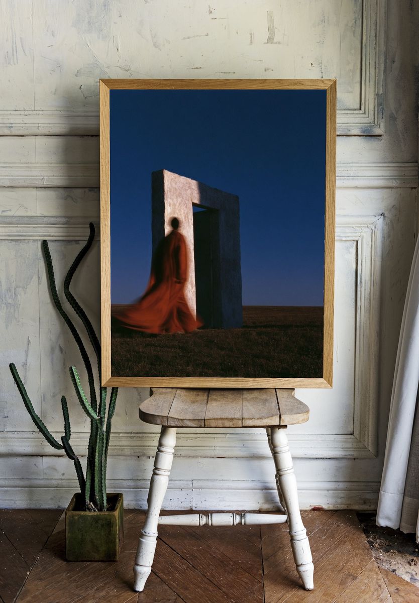 Surreal Figure and Doorway Print. — room view 1