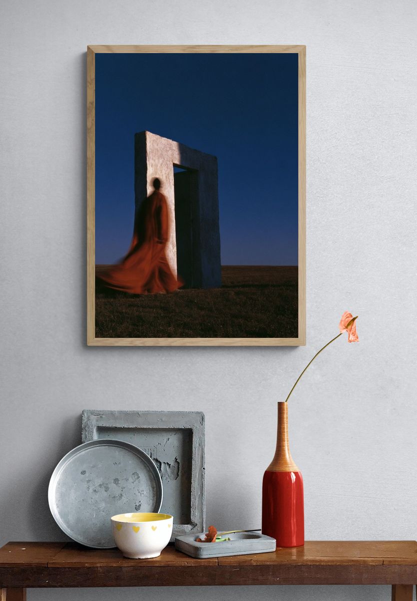 Surreal Figure and Doorway Print. — room view 3