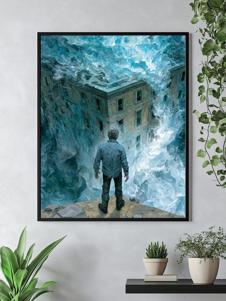 Surreal Flooded House Print. — room view 4