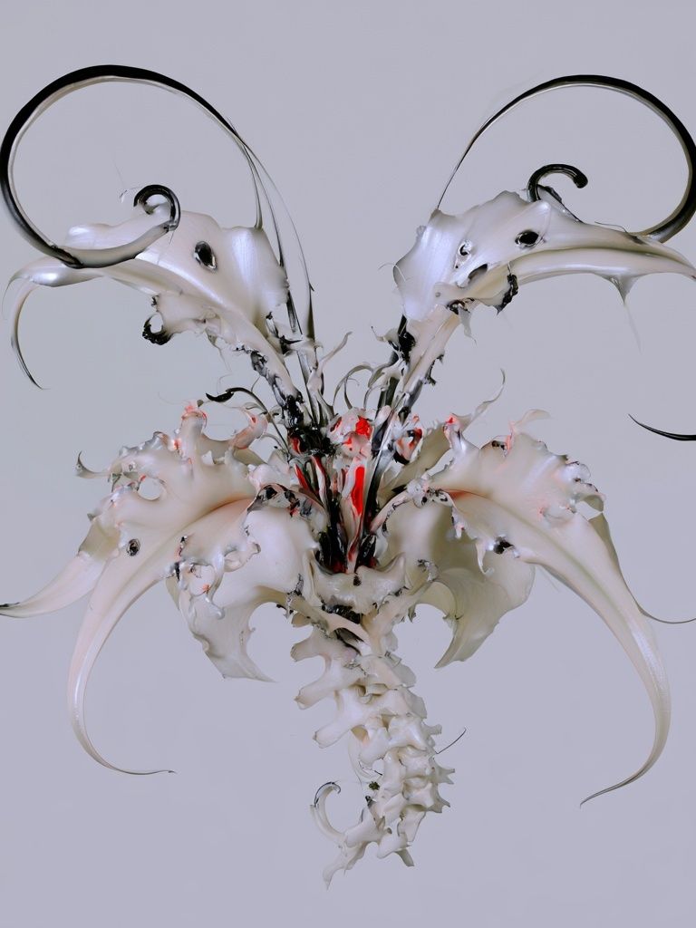 Surreal Floral Skull Print. poster detail