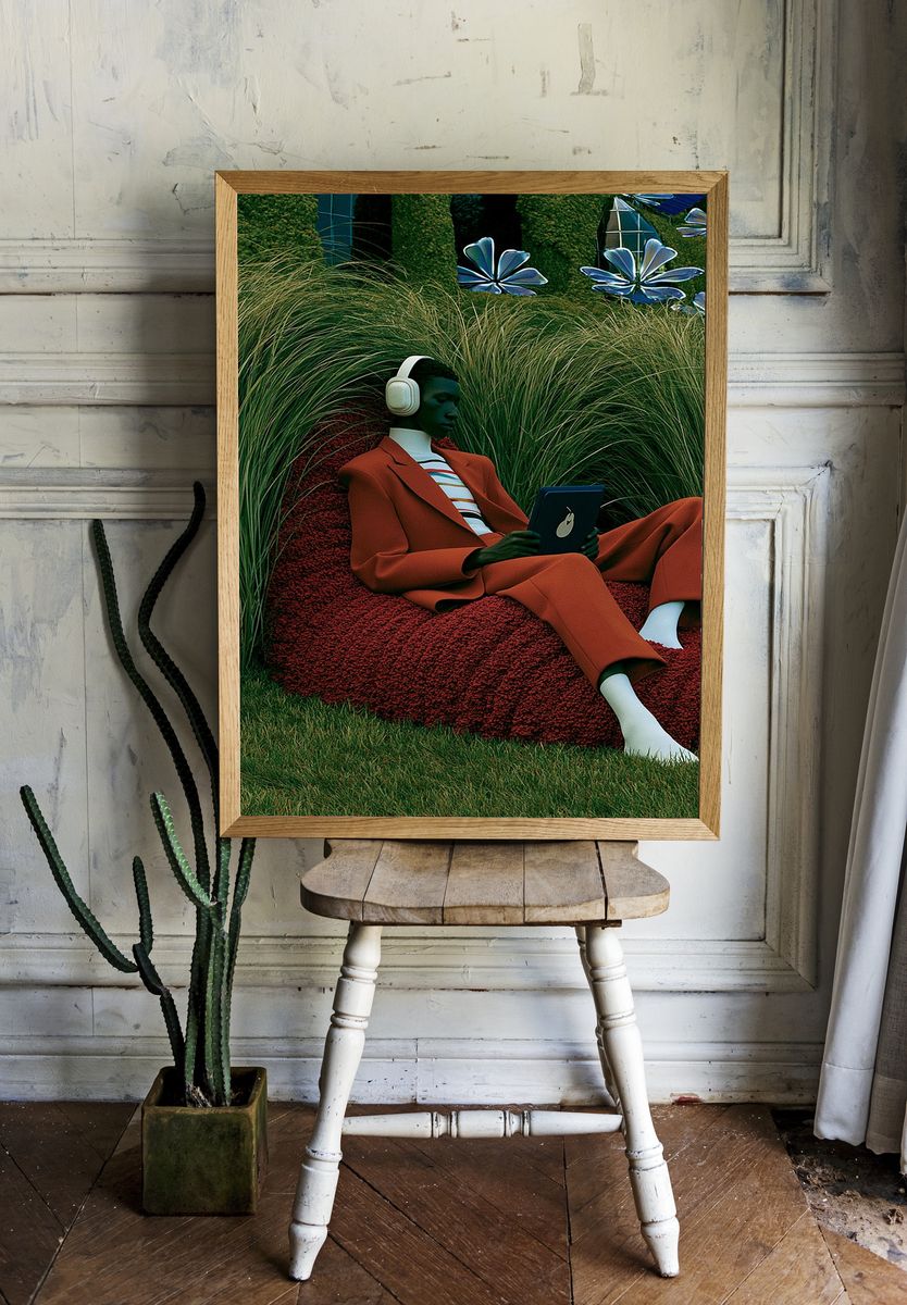 Surreal Garden Listener Print. — room view 1