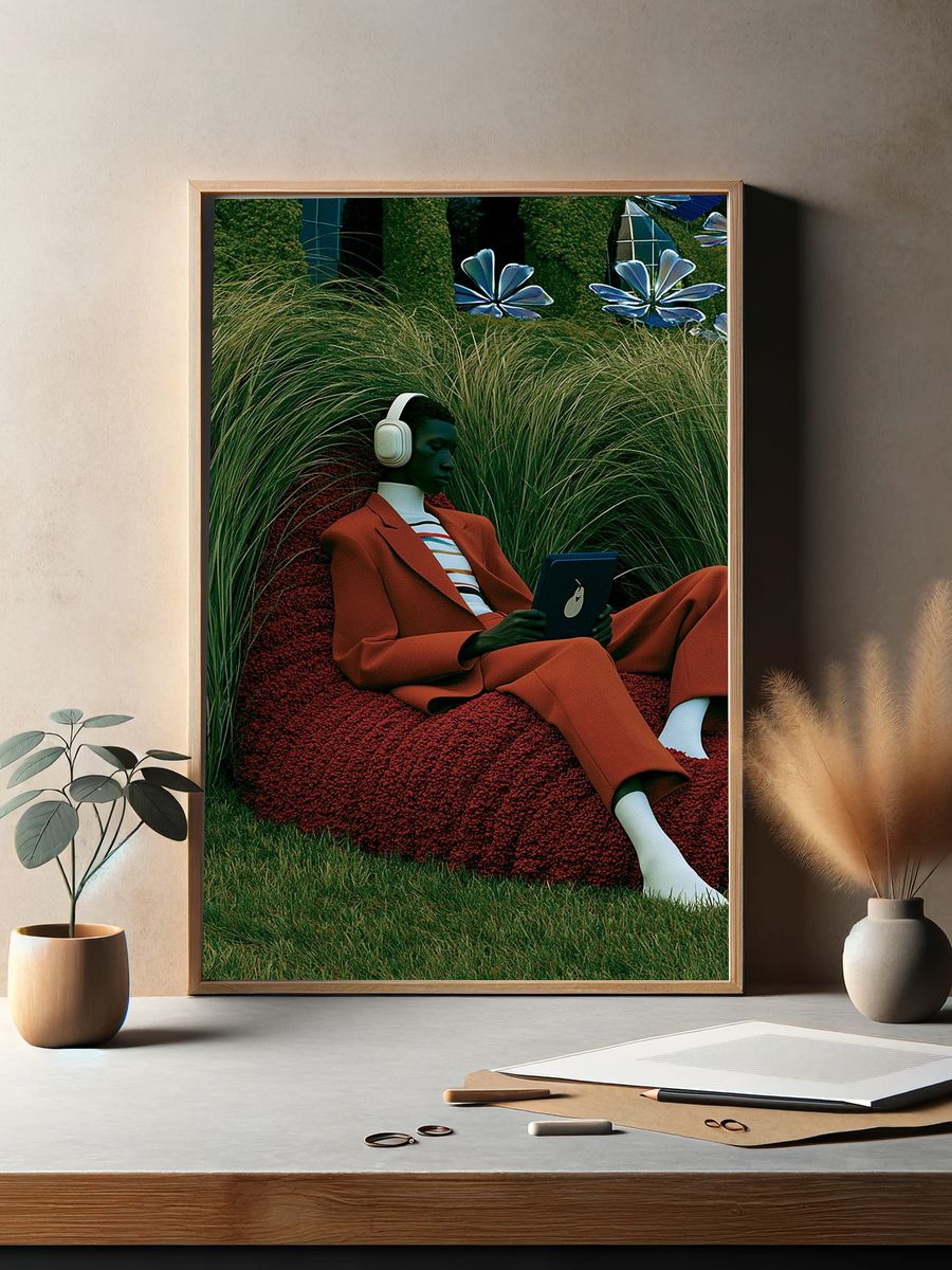 Surreal Garden Listener Print. — room view 2