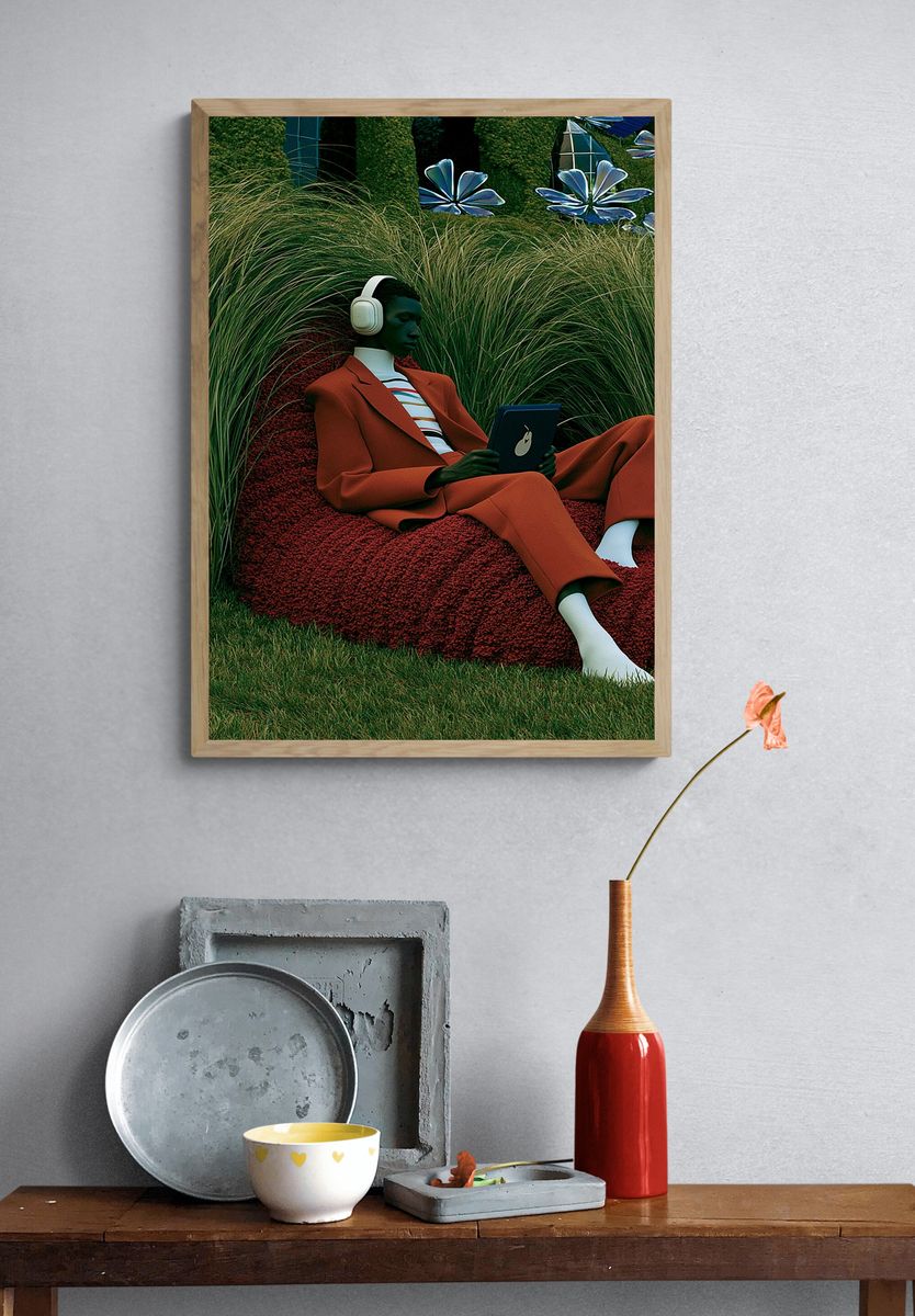Surreal Garden Listener Print. — room view 3