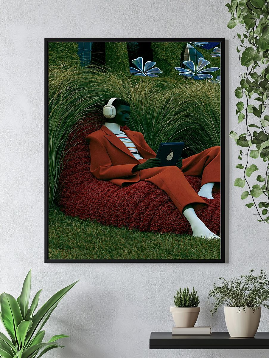 Surreal Garden Listener Print. — room view 4