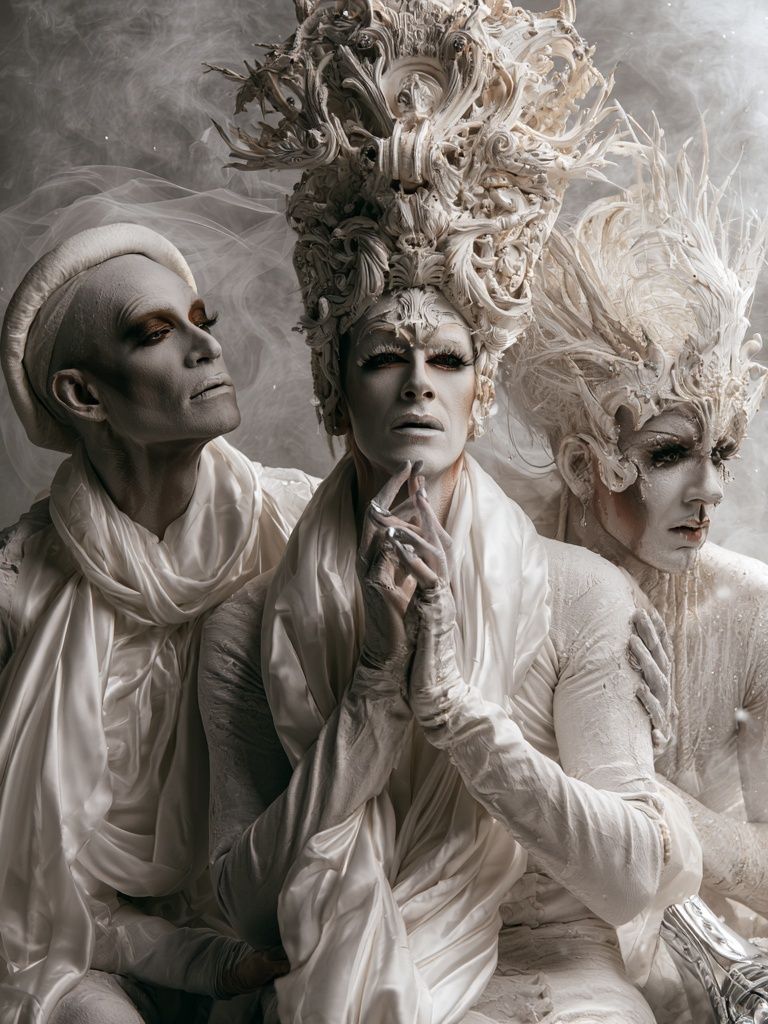 Surreal White Figures Fine-Art Poster. poster detail