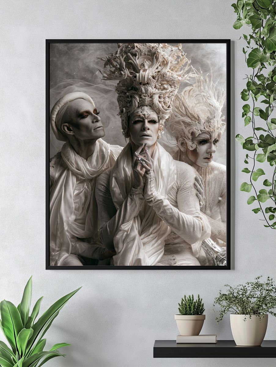 Surreal White Figures Fine-Art Poster. — room view 4