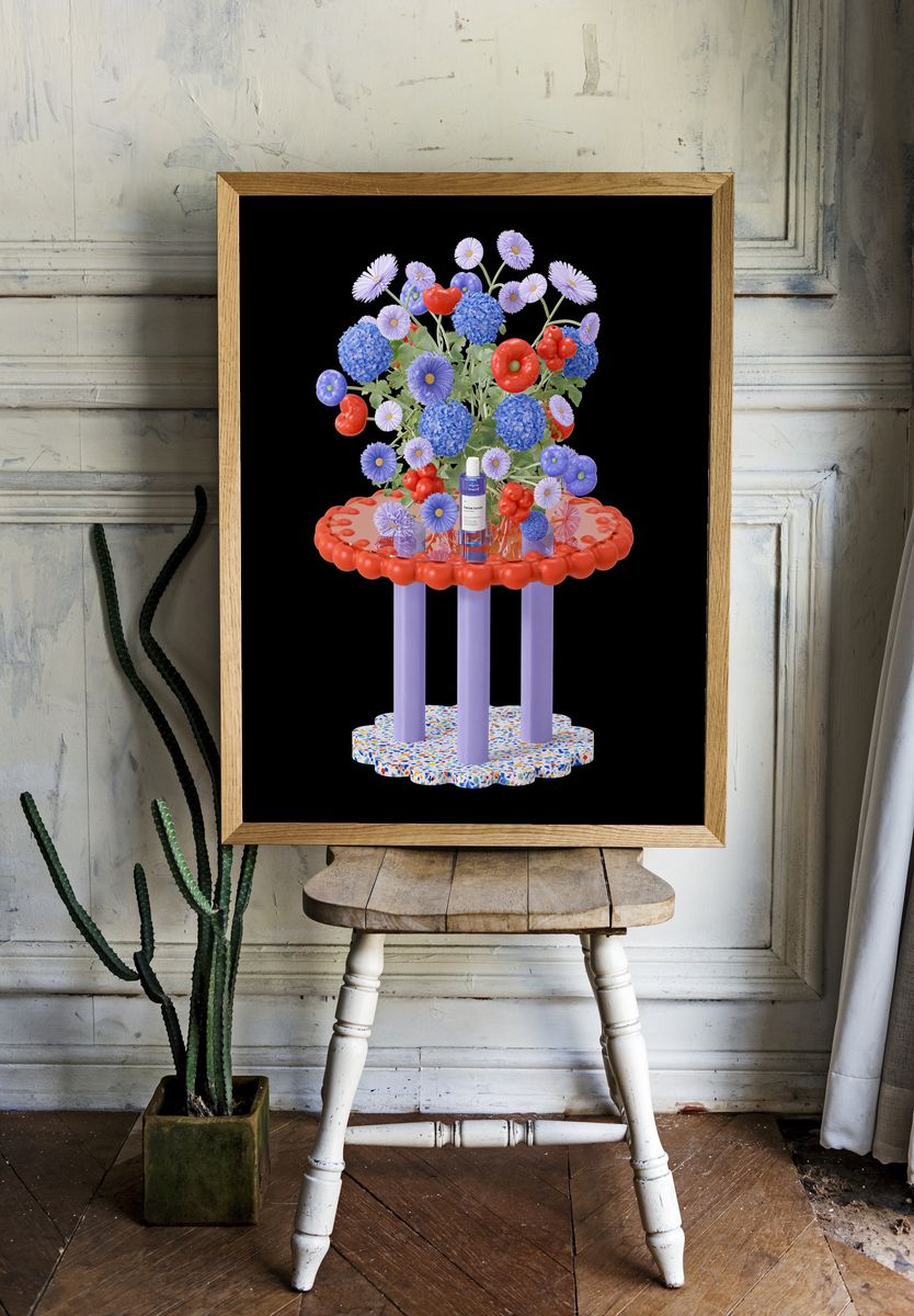 Surreal Floral Still Life Poster. — room view 1