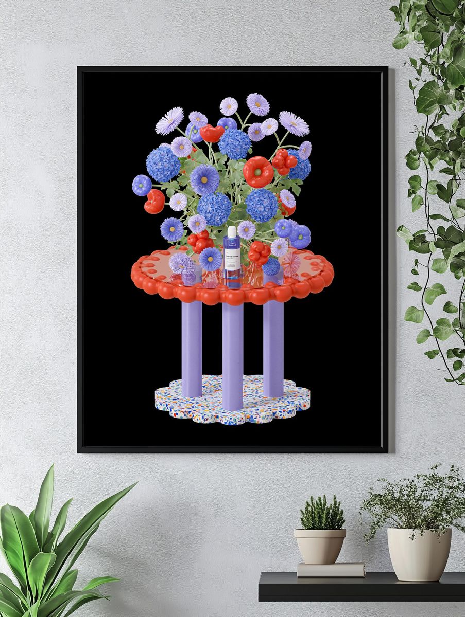 Surreal Floral Still Life Poster. — room view 4