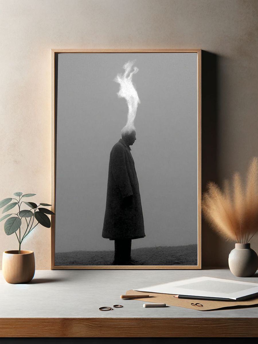 Surreal Figure in Fog Poster. — room view 2