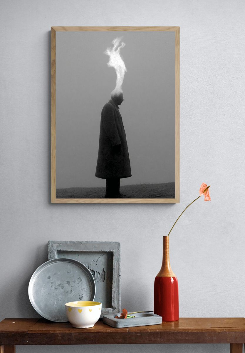 Surreal Figure in Fog Poster. — room view 3