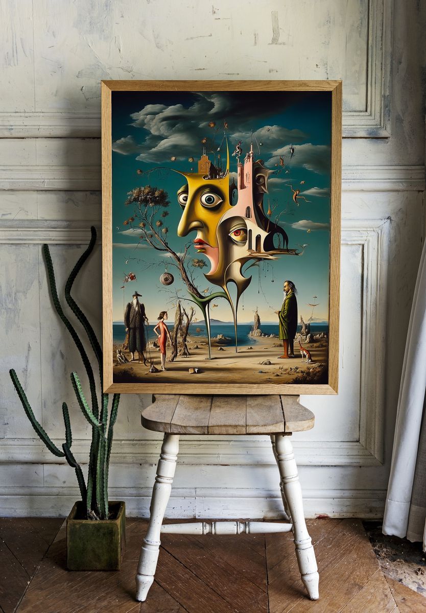Surreal Facescape Fine-Art Poster. — room view 1
