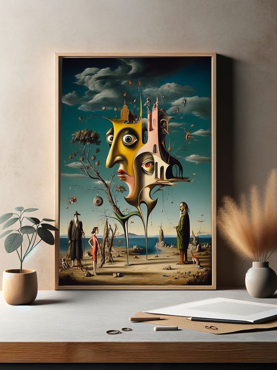 Surreal Facescape Fine-Art Poster. — room view 2