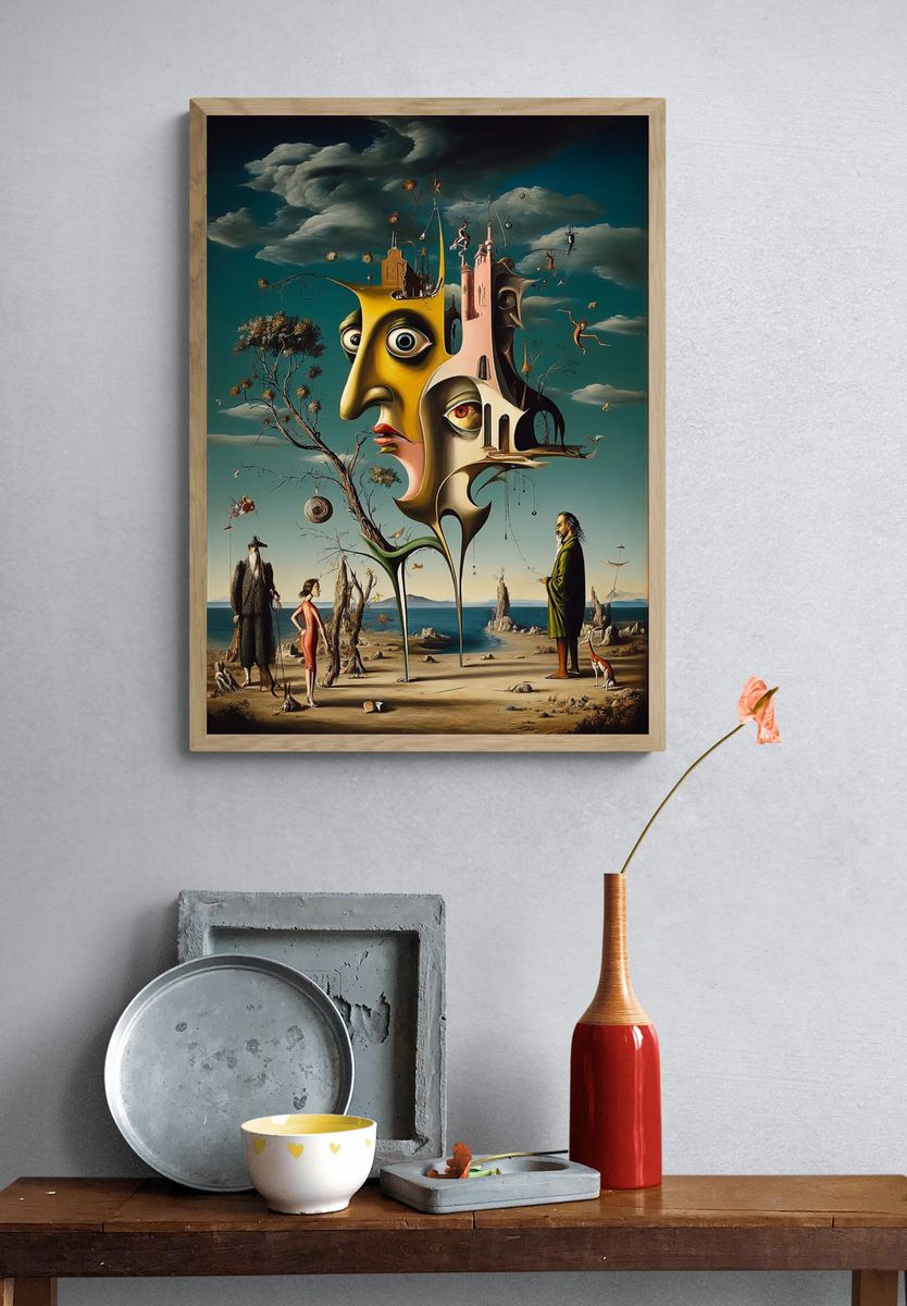Surreal Facescape Fine-Art Poster. — room view 3