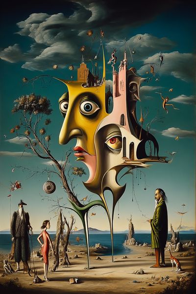 Surreal Facescape Fine-Art Poster.