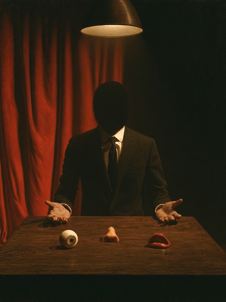 Surreal Faceless Figure Print. poster detail