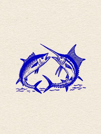 Swordfish Duel Vintage Print. poster