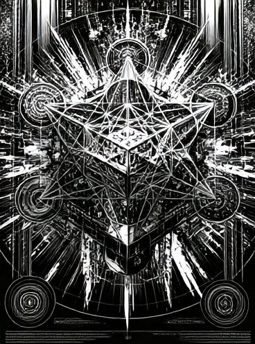 Sacred Geometry Black-White Poster. poster detail