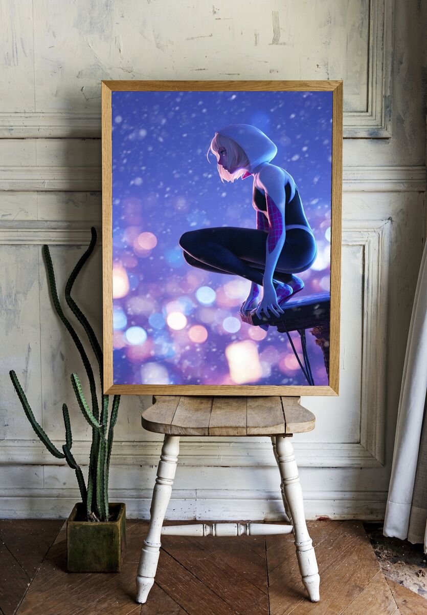 Spider-Gwen — Digital Art Print. — room view 1