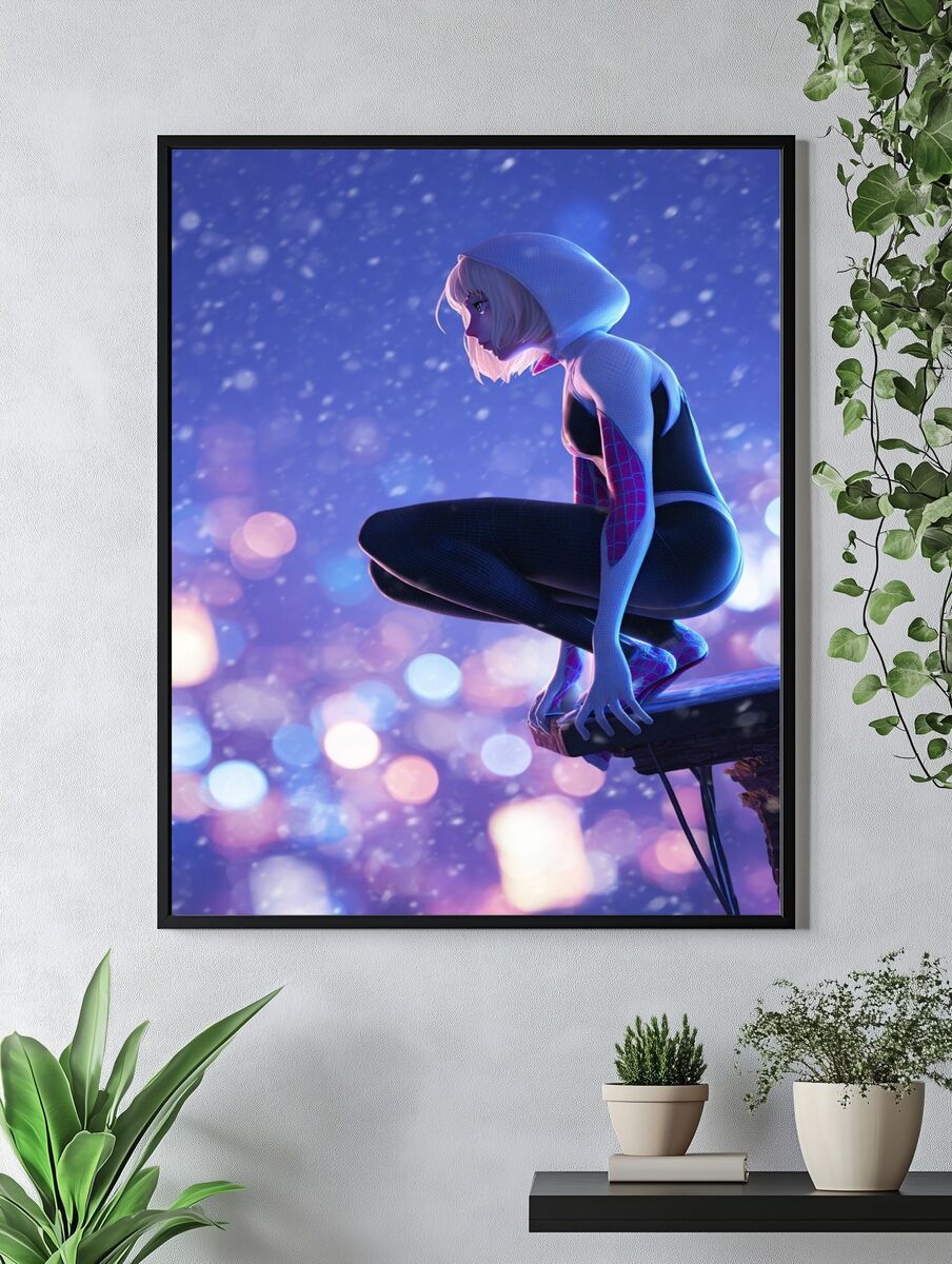Spider-Gwen — Digital Art Print. — room view 4