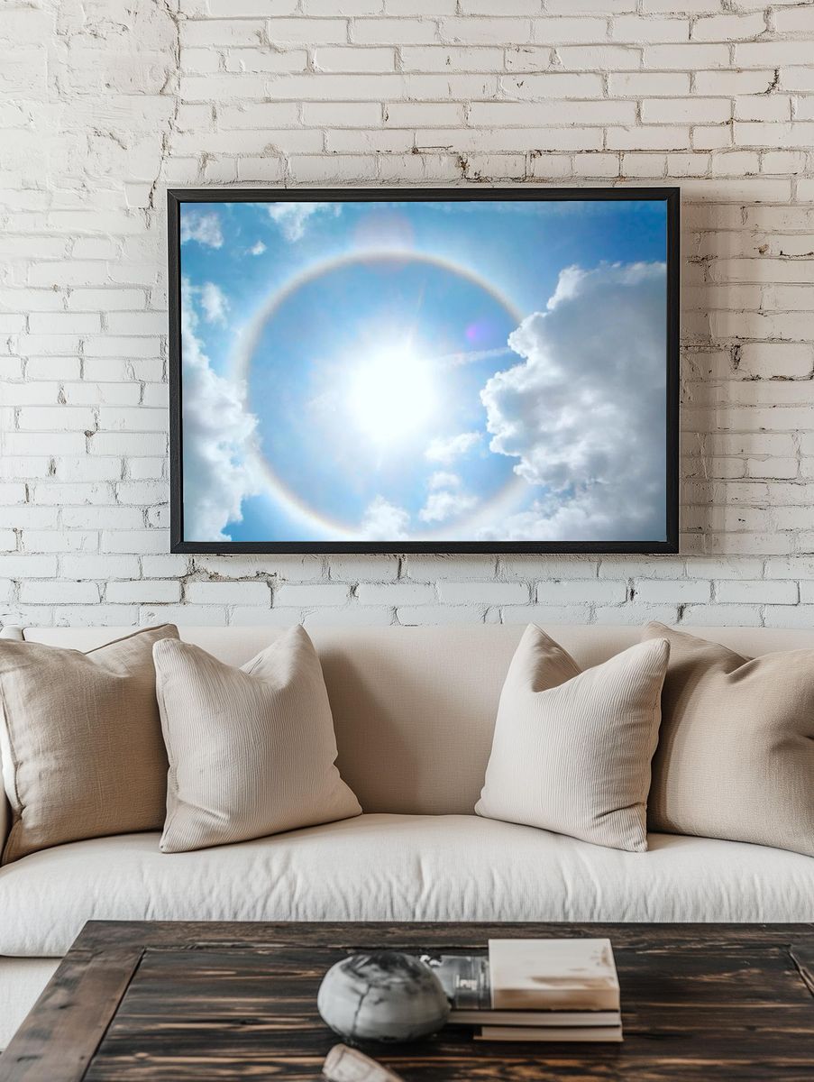 Sun Halo in Blue Sky — Photography Print room preview