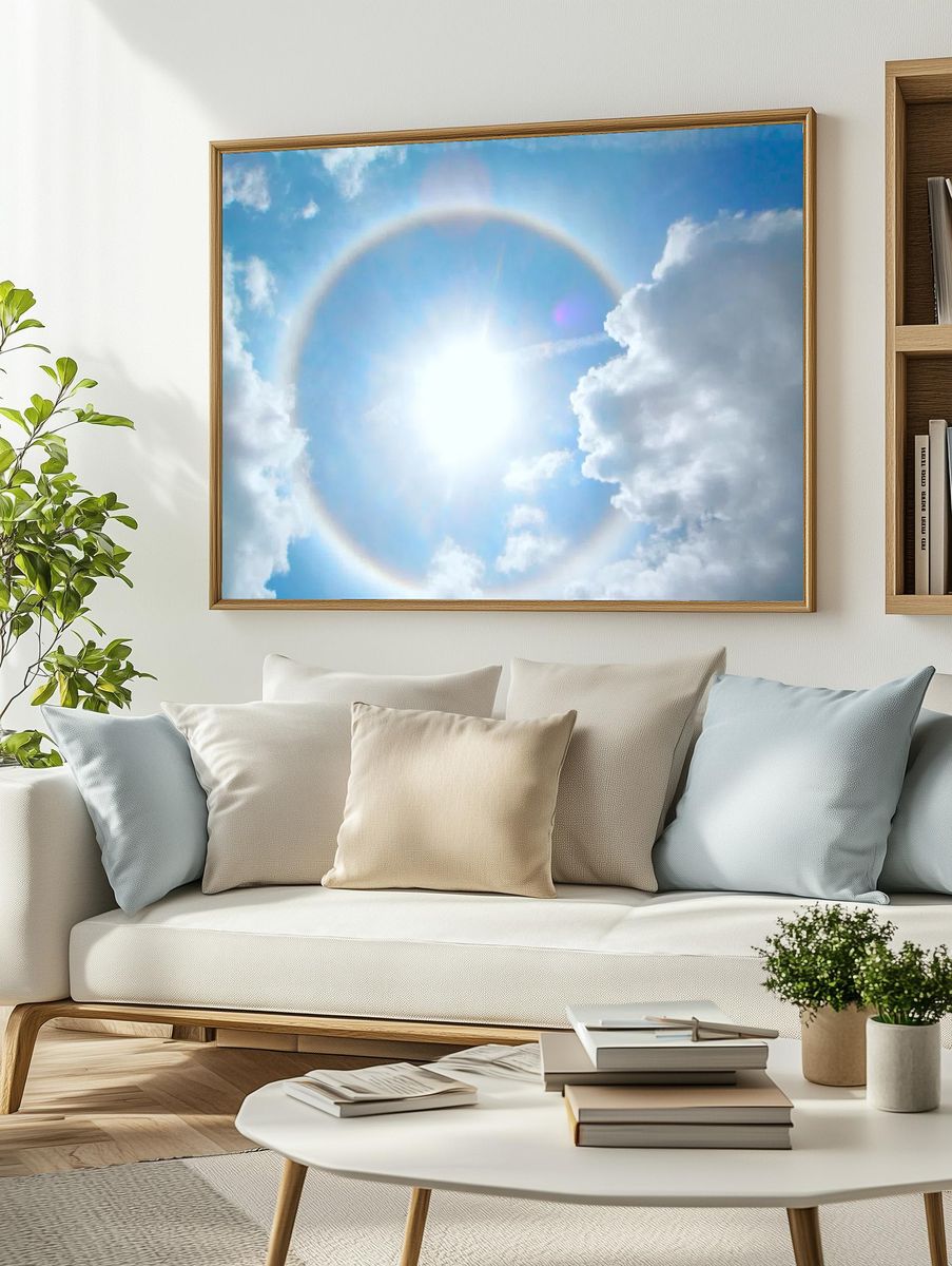 Sun Halo in Blue Sky — Photography Print. — room view 2