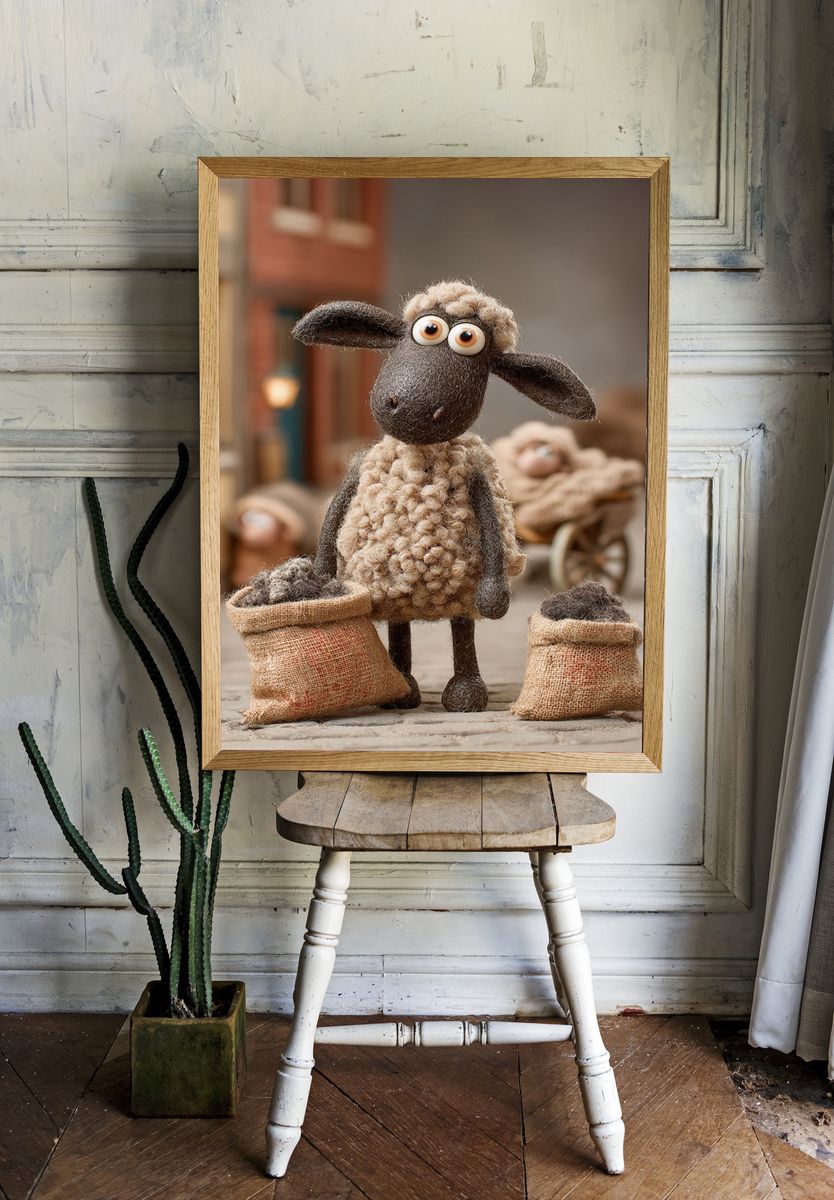 Shaun the Sheep — Cartoon Print. — room view 1