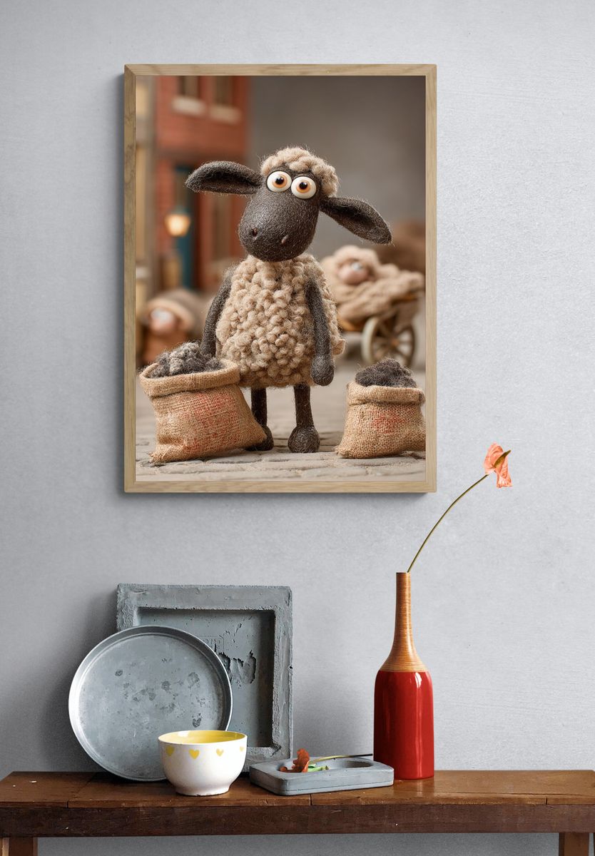Shaun the Sheep — Cartoon Print. — room view 3