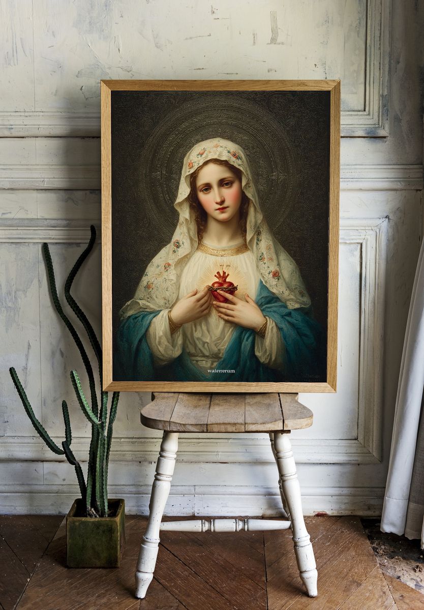 Sacred Heart of Mary — Fine Art Print. — room view 1