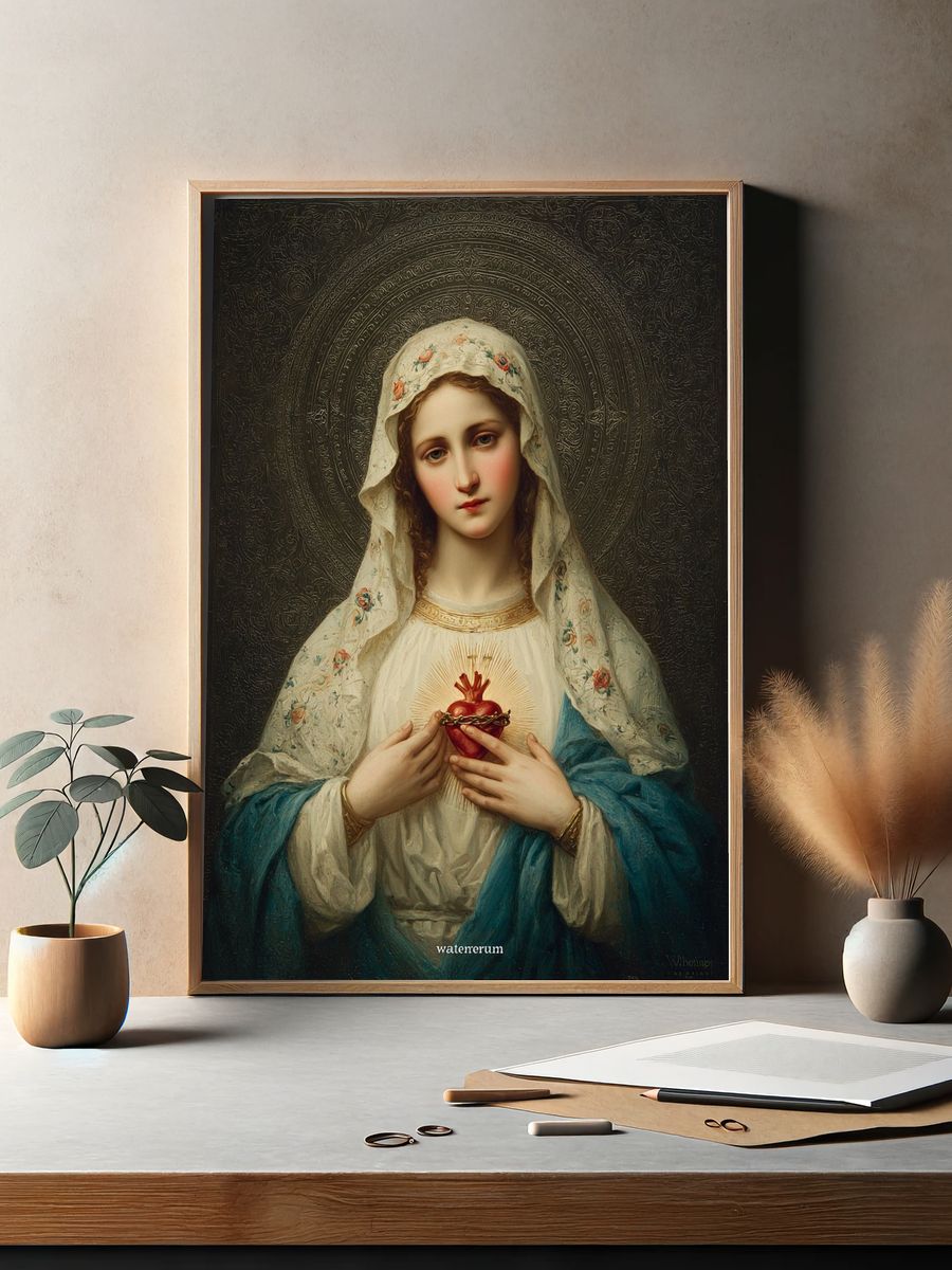 Sacred Heart of Mary — Fine Art Print. — room view 2