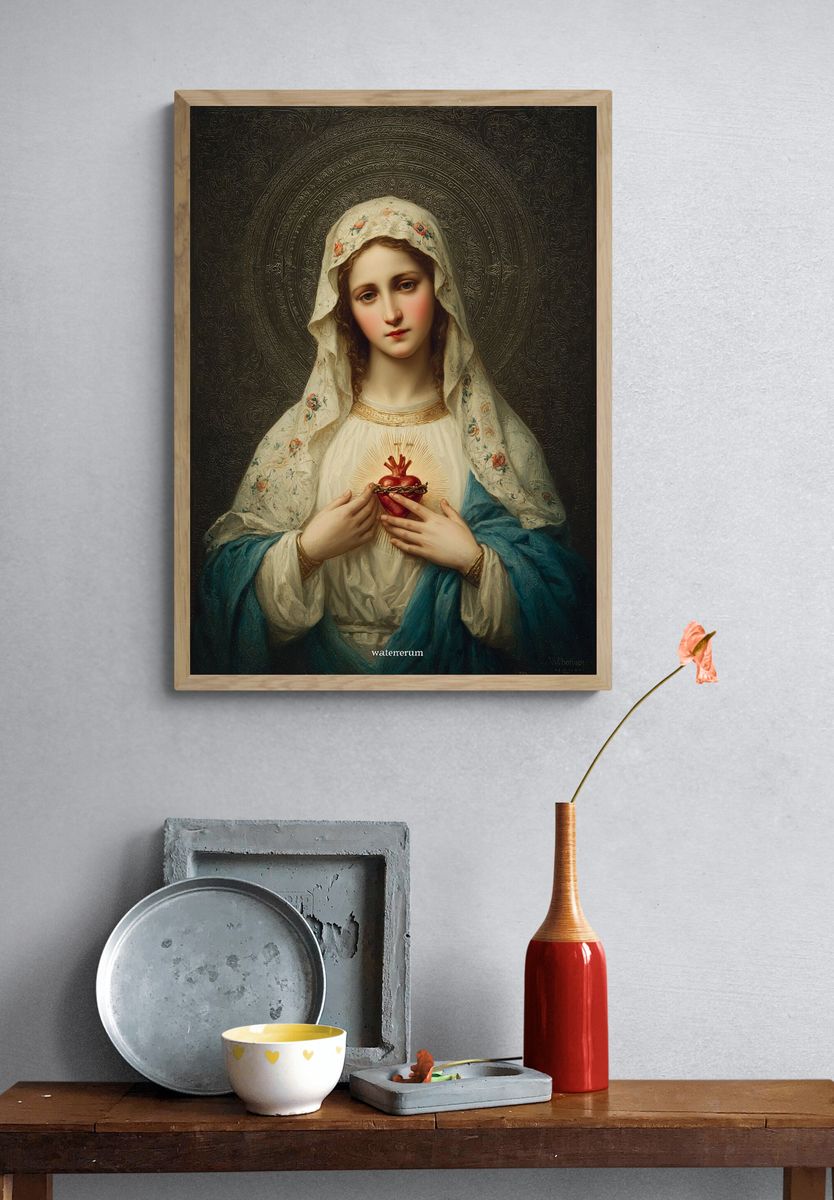 Sacred Heart of Mary — Fine Art Print. — room view 3