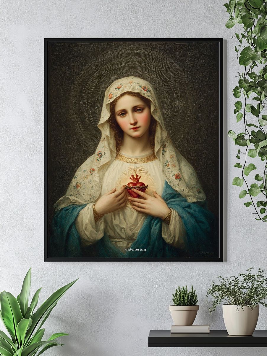 Sacred Heart of Mary — Fine Art Print. — room view 4