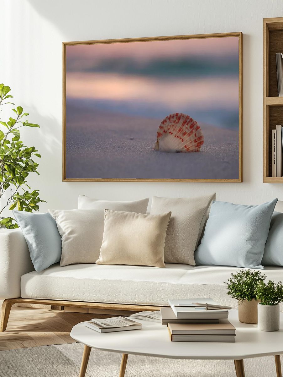 Seashell on the Beach — Photography Print. — room view 2