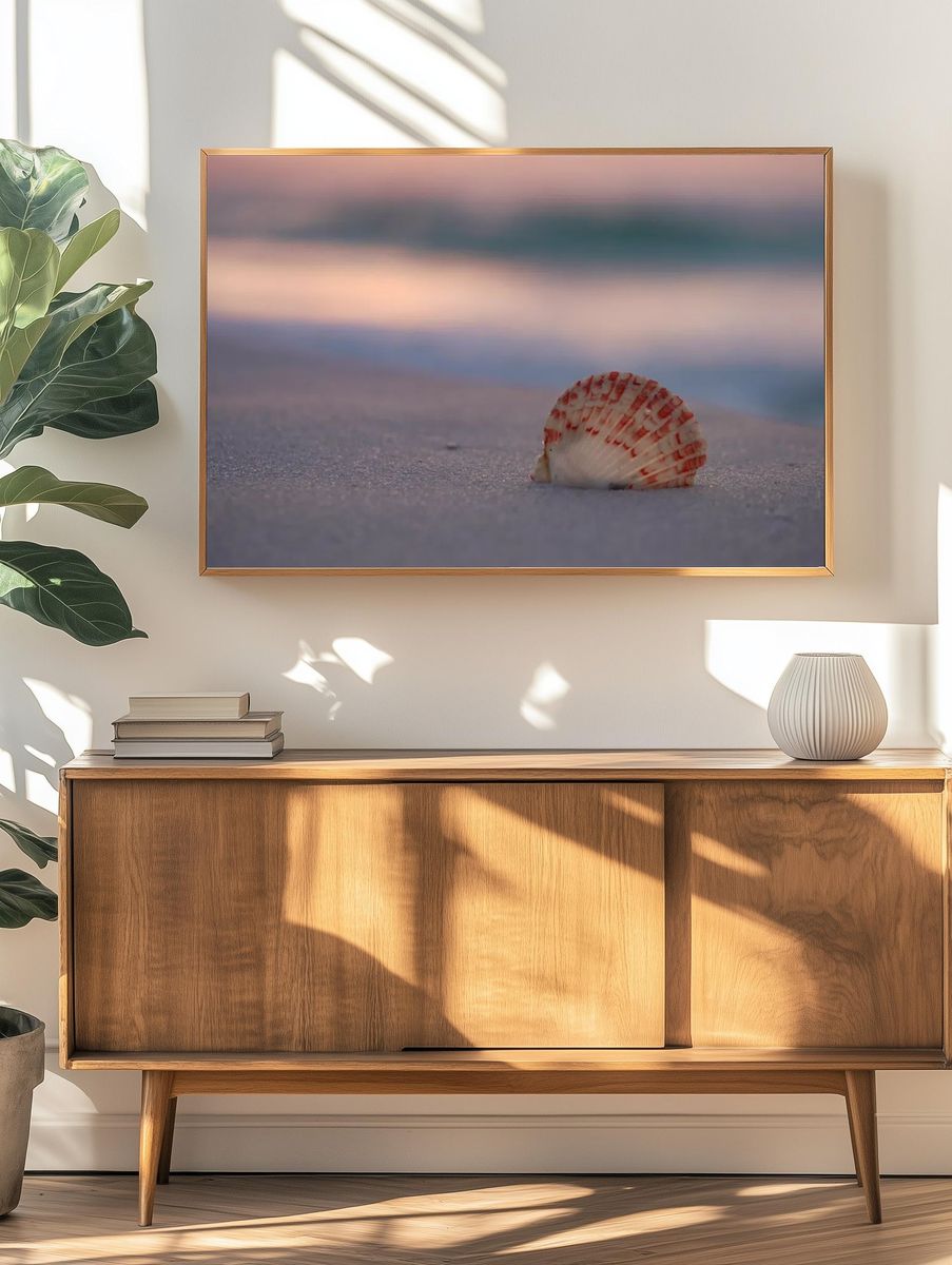 Seashell on the Beach — Photography Print. — room view 3