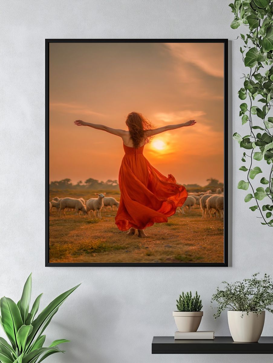 Sunset Shepherd Portrait Print. — room view 4