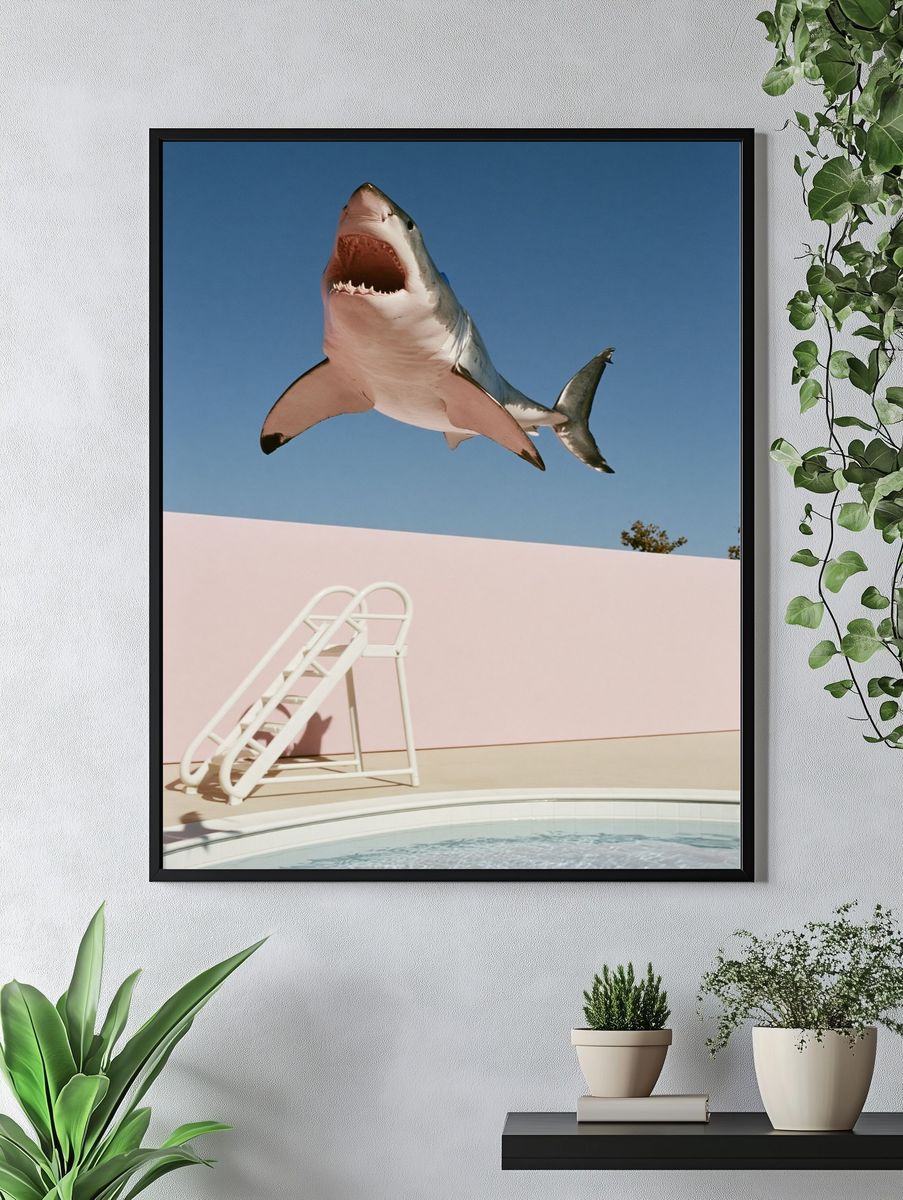 Shark Pool Dive Photography Poster. — room view 4