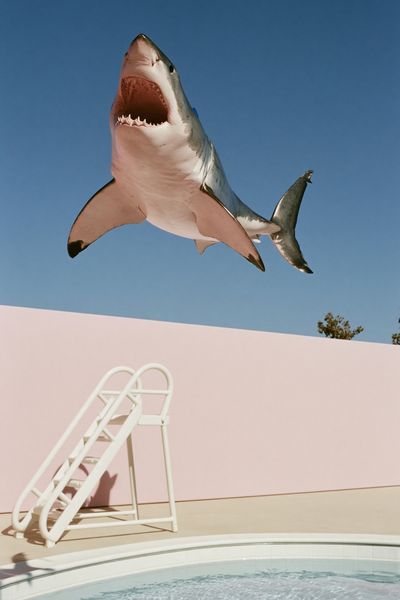 Shark Pool Dive Photography Poster.
