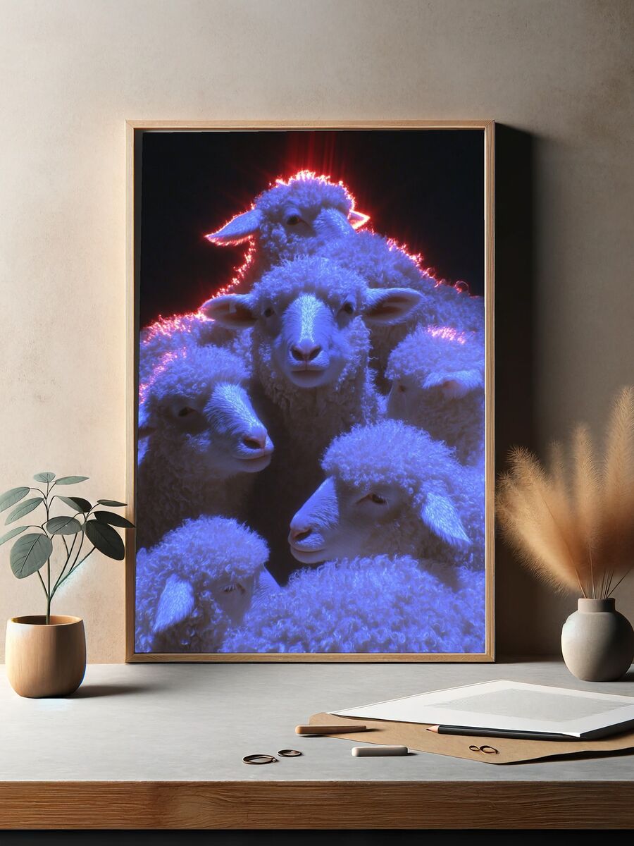 Sheep Portrait — Photography Print. — room view 2