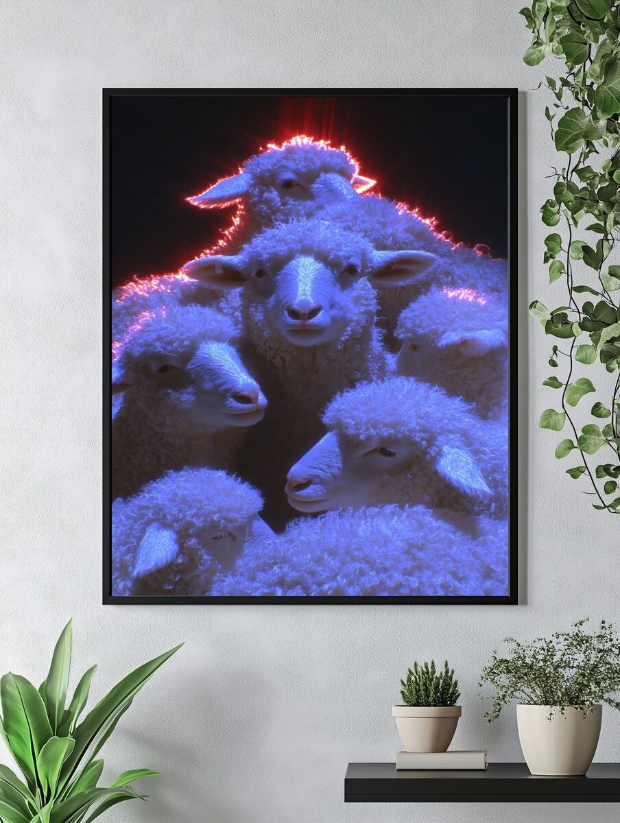 Sheep Portrait — Photography Print. — room view 4