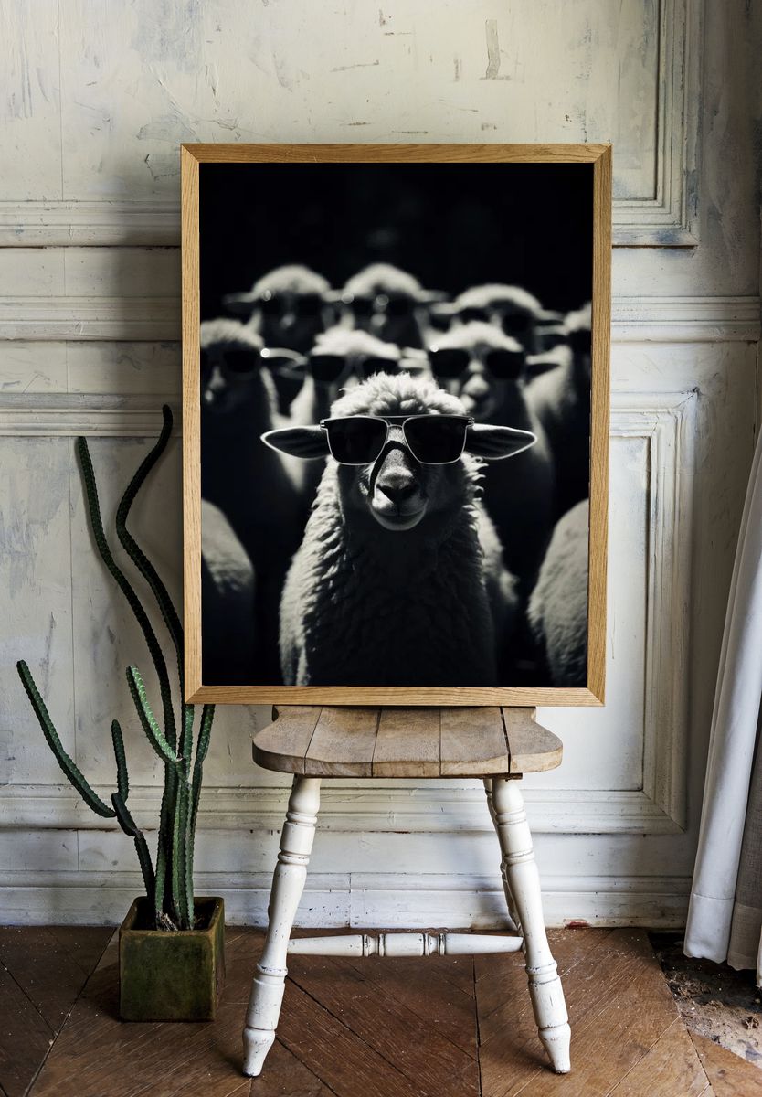 Cool Sheep — Funny Print. — room view 1