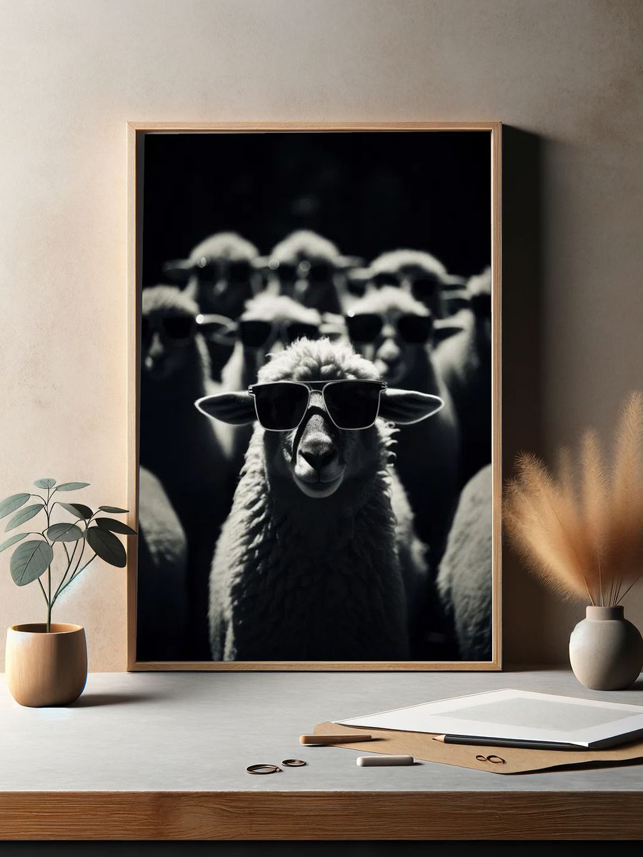 Cool Sheep — Funny Print. — room view 2