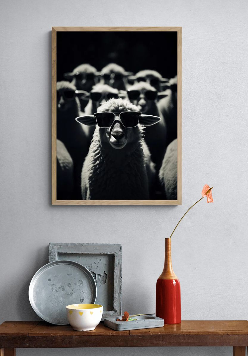 Cool Sheep — Funny Print. — room view 3