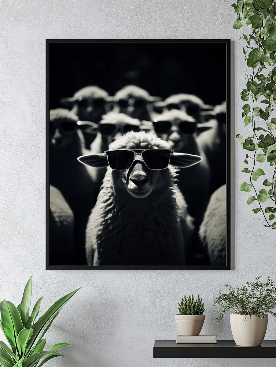 Cool Sheep — Funny Print. — room view 4