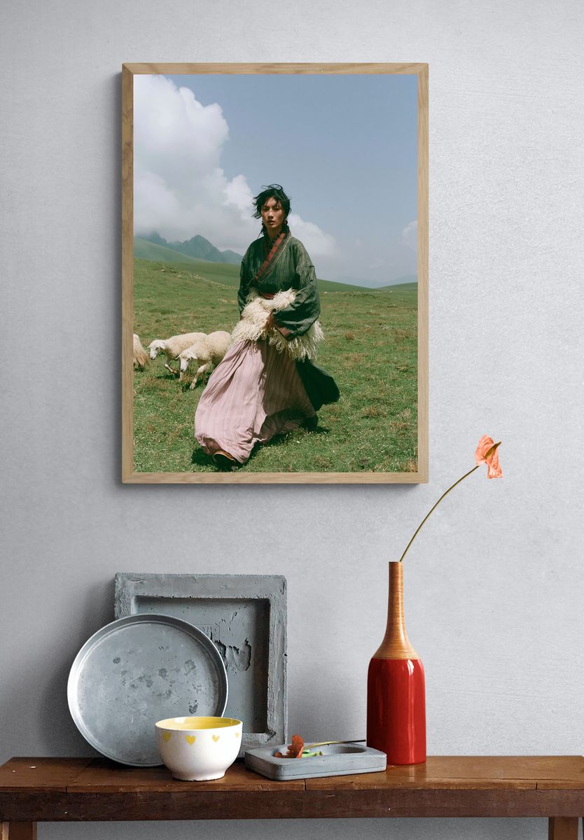Shepherd in the Highlands Photography Poster. — room view 3