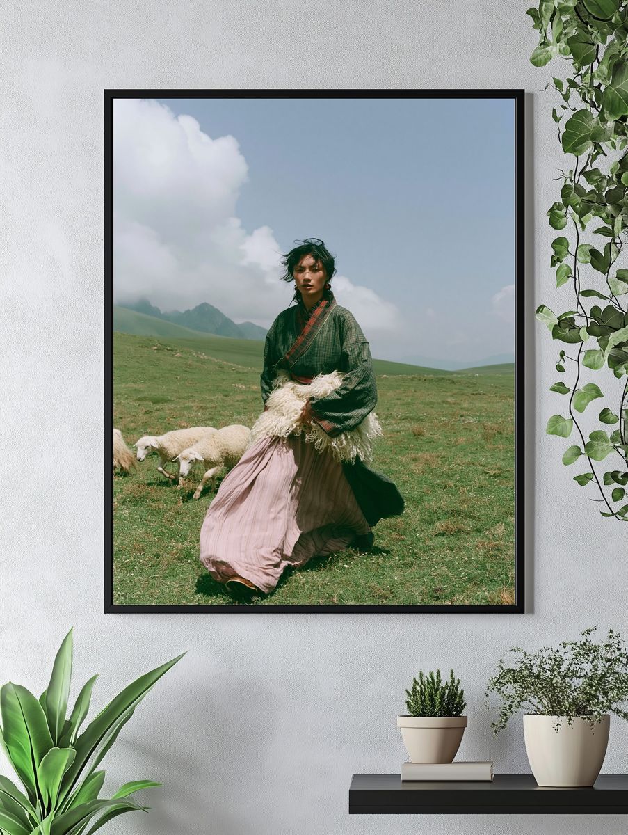Shepherd in the Highlands Photography Poster. — room view 4