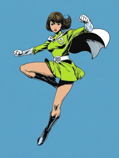 Superhero in Action — Comic Art Print. poster print