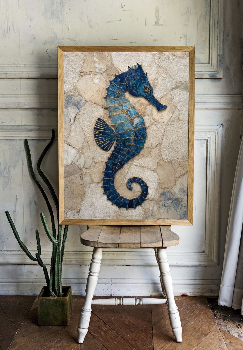 Seahorse Mosaic Poster. — room view 1