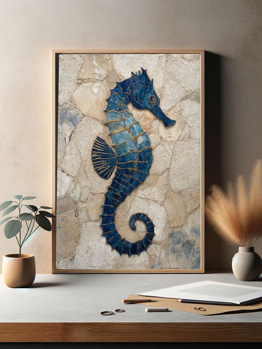 Seahorse Mosaic Poster. — room view 2