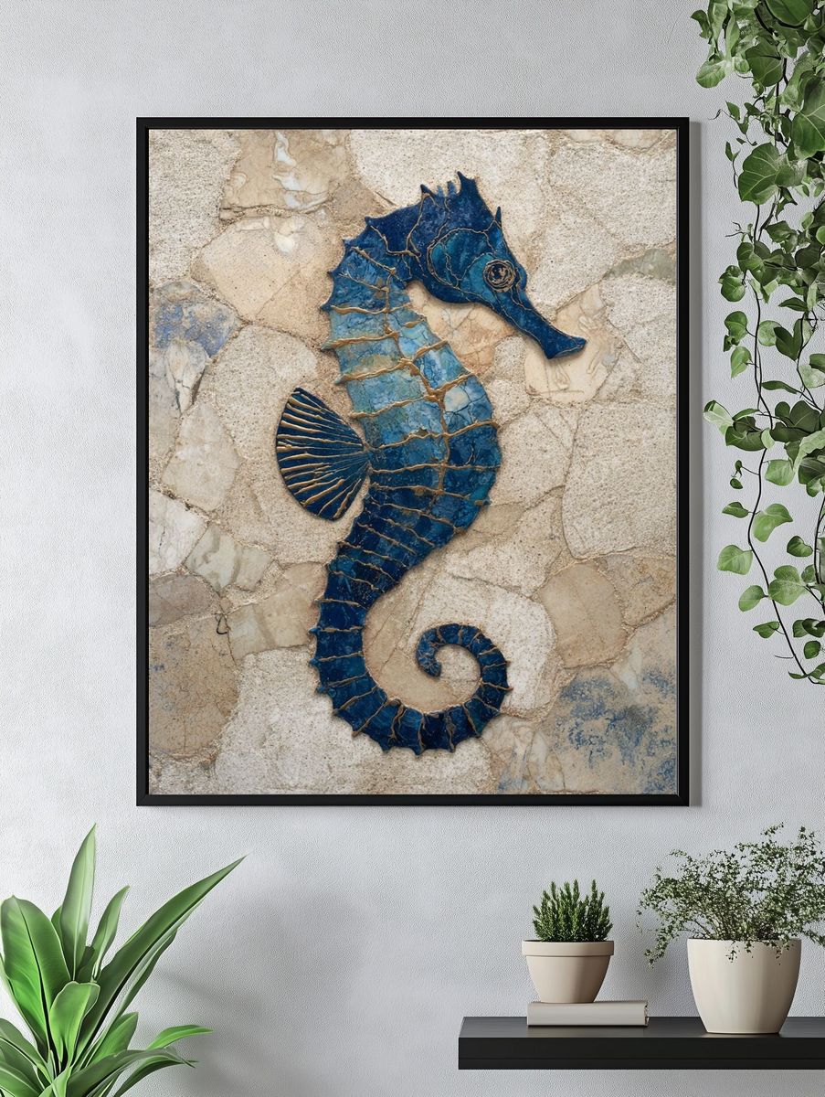 Seahorse Mosaic Poster. — room view 4